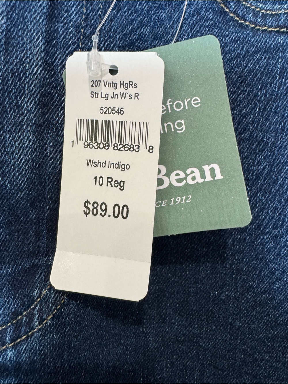L.L. Bean Women's 207 Vintage High-Rise Straight Leg Jeans Indigo 10Reg NWT - Picture 2 of 14